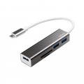 Logilink Hub-usb - Usb-c 3.1 - Usb 3.0 Hub, 3-ports + Kartenleser